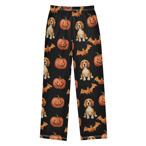 Beagle Bat Pumpkin Boys Long Pants Soft Trousers Elastic Waist Kids Lounge Bottoms with Pockets S-XL2