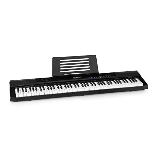 Schubert Preludio - Tastiera a 88 Tasti, Keyboard, Tasti Luminosi per Apprendimento, Dinamica: Regolabile su 3 Livelli, 140 Suoni, 16 Brani Demo, Registrazione/Riproduzione, Porta USB, Nero