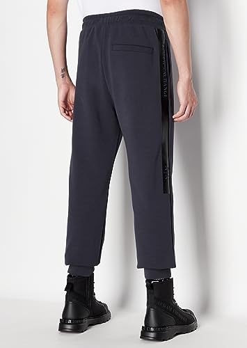 Armani Exchange Men's Cotton Jersey Drawstring Joggers with Leather Look Side Logo3