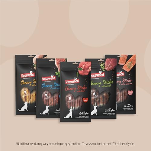 Rosewood Chewy Sticks Huhn Small – Kaustangen für Hunde mit Huhn, Rinderhautsnack, Rohhautsnack, unterstützt die Zahnpflege, ohne Getreide, ohne künstliche Zusatzstoffe, 100 g
