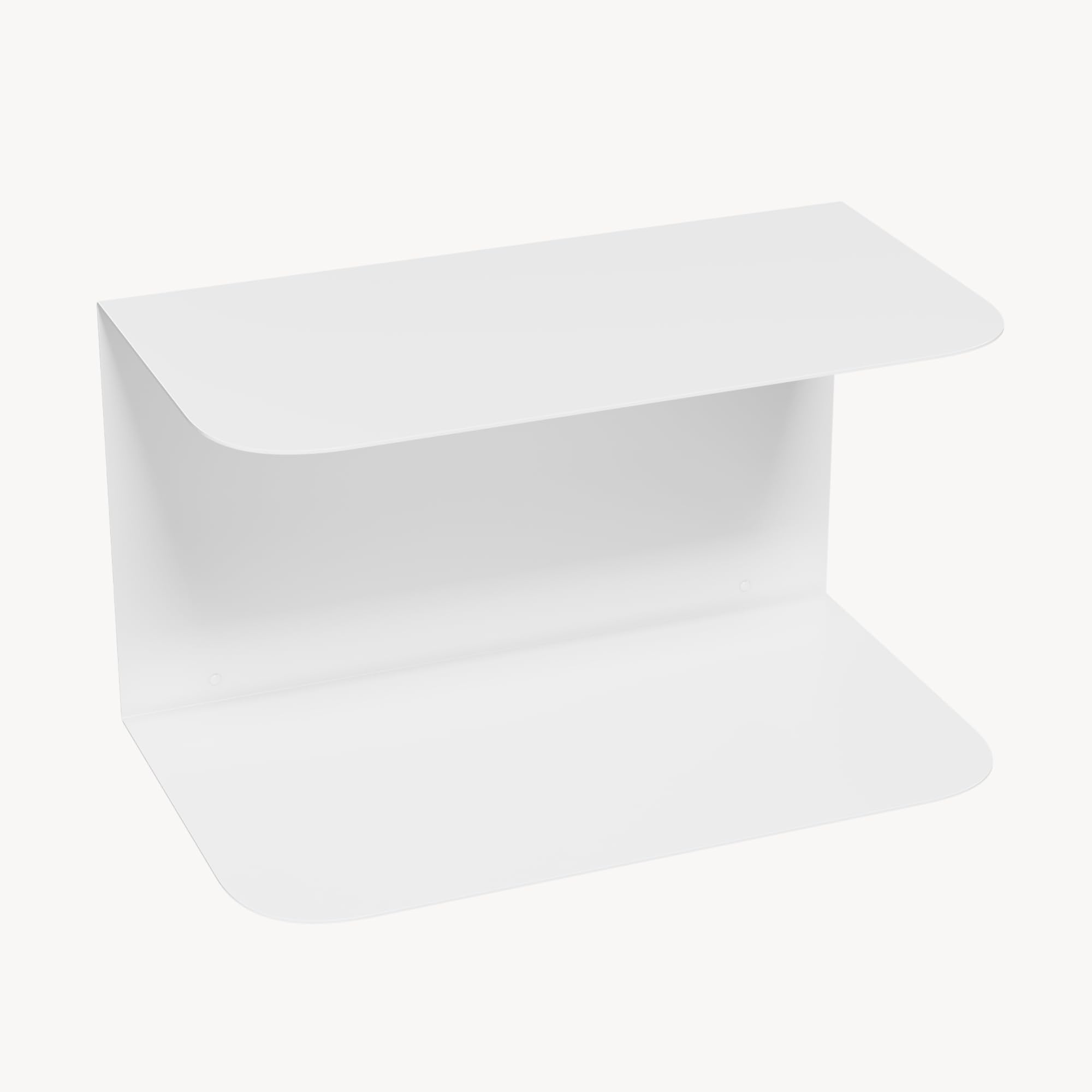 [en.casa] Set di 2 Mensole in Metallo Consolle da Parete con 2 Ripiani Comodini Sospesi a Forma di C in Stile Industriale 40x23x23cm Bianco
