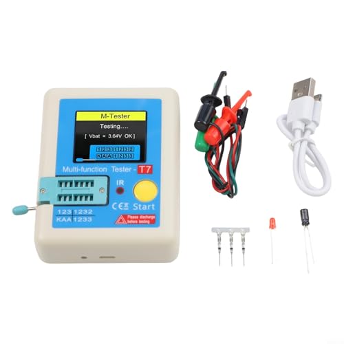 Durashmall LCR T7 - Probador de transistores de pantalla TFT de 35 pulgadas multifunción LCR ESR Medidor de detección automática de componentes para NPN PNP MOSFET IGBT JFET Diodos Triac condensadores