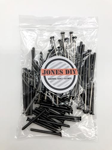 Mixed Group Pack of 74x Black Nickel Socket Screws Including 40mm, 50mm & 75mm Black Electrical Screw Assortment Pack M3.5 Outlet Screws