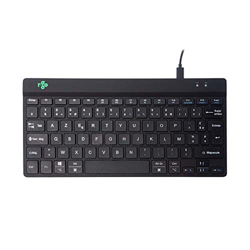 R-Go Tools Clavier Compact Break, avec Logiciel de Pause Anti-RSI, Ultra-Mince, 2xUSB-C pour Clavier numérique Externe, AZERTY (FR), Filaire, pour...