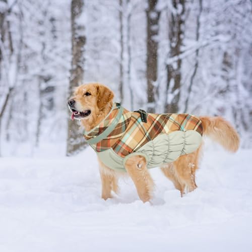 Image of Lelepet Dog Winter Coat Dog Coats for Extra Large Dogs Waterproof Jacket | Reflective Cold Weather Coats with Harness Built in Windproof Zip-Up Winter Fleece Vest Snowsuit Great Dane 3XL