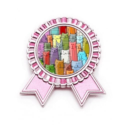 Broche chat mignon en métal rose taille M le cadeau idéal pour femme