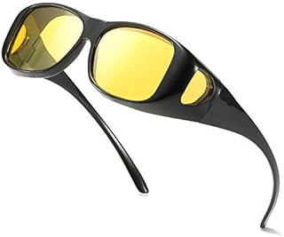 Enafad Fit Over Night-Driving Glasses for Women Night-Vision Anti Glare Polarized HD Yellow Lens Glasses UV Protection