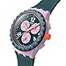 Swatch Unisex Casual Watch Green Polymer Quartz Moment of Rose