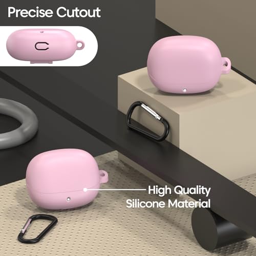 Image of Sounce Soft Silicone Protective Case Cover, Boat Airdopes Plus 311 (2025 Launch) Shockproof, Scratch-Resistant, Dustproof Earbuds Case with Keychain Clip, Easy Portability, (Pink)