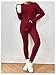 Floerns Women's Two Piece Outfit Tracksuit Rib Knit Long Sleeve T Shirt with Leggings Set Burgundy X-Small