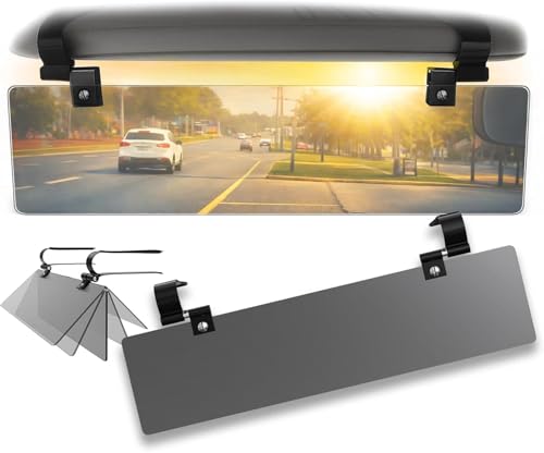 Glare Guard Polarized Sun Visor Extender - Anti-Glare Car Sun Visor, Universal, Adjustable - Blocks UV Rays 400, Gray, 14' x 3.25'