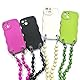 Rockreyoa Holzperlen Handykette zum Umhängen Universal Perlenkette Handyschnur Schlüsselband Handy Lanyard Anhänger Schlüsselkette Personalisierte Smartphone Necklace für Damen und Mädchen Schwarz