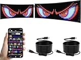 Flexibler LED Anzeigetafel, 47 x 12cm 2PCS Programmierbare RGB-Laufschrift per Bluetooth Smart App,Vollfarbig Devil Eyes Matrix Panel，Für Bar, Werbung, Restaurant, Store, Party Dekoration