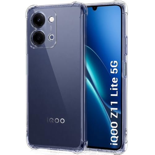 Image of TheGiftKart Transparent Crystal Clear Back Cover Case for iQOO Z11 Lite 5G | Shockproof Soft TPU Case | Cushioned Edges for Ultimate Protection Back Cover Case for iQOO Z11 Lite 5G (TPU, Transparent)