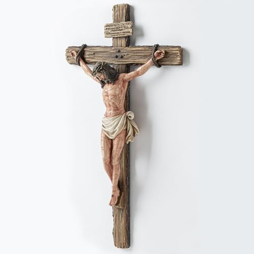 Crucifijo de pared contra la pérdida de solemnidad en la oración: cruz de Jesús de 14" 4