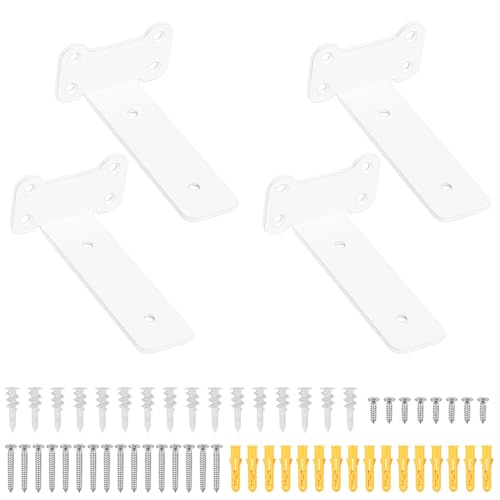 4 Stück Regalhalterung weiß, 125mm Regal Wandhalterung Regalwinkel,...