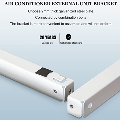 Robuste Klimaanlagen- StützhalterungHalterung für Klimaanlagen, Bodenhalterung mit Zwei Ebenen für Mini- Split- Klimaanlagen, Hochleistungs- Kondensatorständer aus verzinktem Stahl, universelle-4