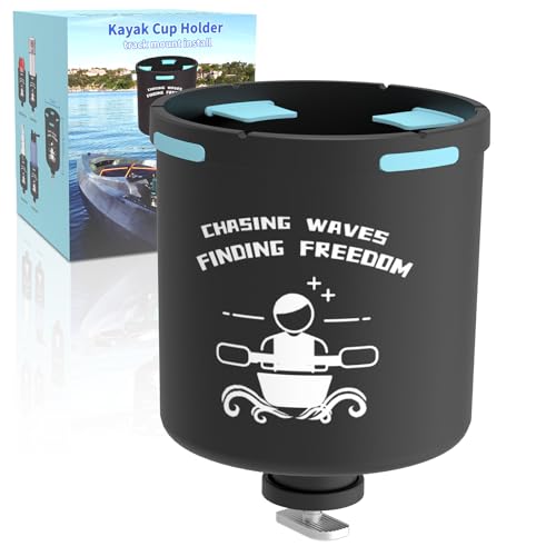 Huntury Kayak Cup Holder with Rubber Tabs, Fishing Tool and Lures Storage, Kayak Water Bottle...