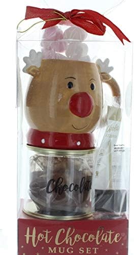 Festive Hot Chocolate Hand Decorated Mug Gift Set