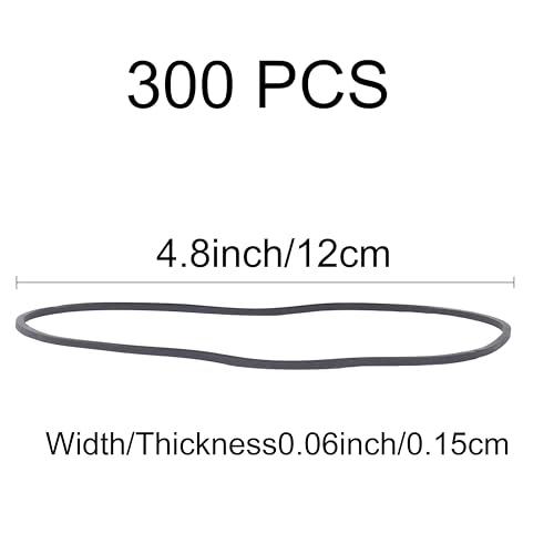AIWOQI Rubber Bands Black 300Pcs 4.8inch Big Elastic for trash cans rubber bands office supplies File Folders Litter Box
