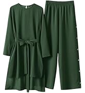 Abayas Dress for Women Muslim Long Sleeve Loose Top Pants 2 Pcs Dubai Islamic Muslim Women Matchi...