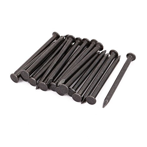 Aexit 2.5-inch Length fastener Carbon Steel Point Tip Wall Cement Nail Black 20pcs Model:95as607qo131