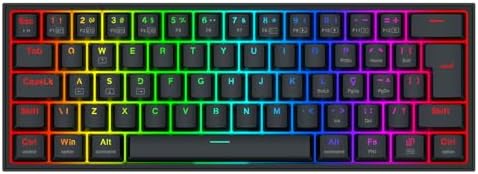 Teclado Mecânico Gamer Redragon Alcor Preto RGB 60% Switch Redrag...