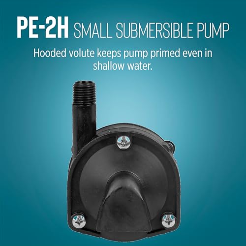 Image of Little Giant PE-2H, 115V, 300 GPH Small Submersible Fountain Pump, 6' Cord | 1 /40 HP, Keeps pump primed in shallow water, Epoxy encapsulated motor, Manual (no switch), 518400