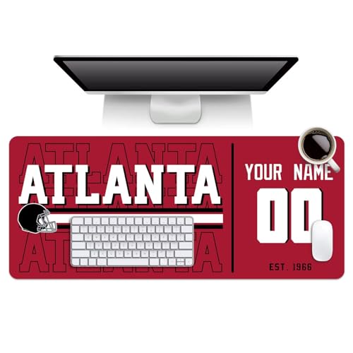Image of ANTKING Atlanta Mouse Pad Custom Name and Number Desk Pad for Men Women Youth Gifts