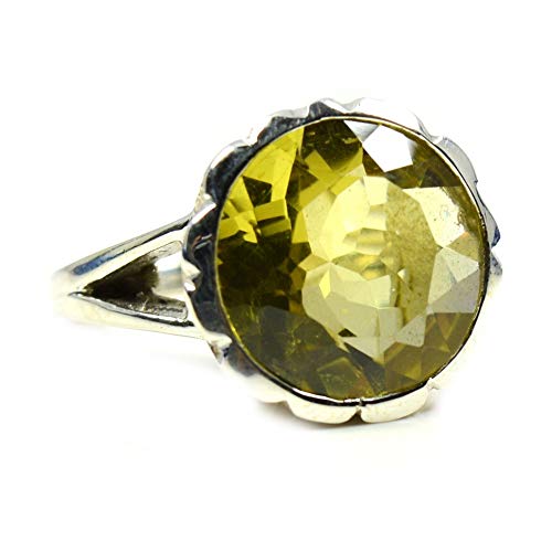 Argent 925 bague quartz citron naturel sans allergie style mixte