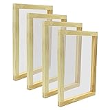 Beipoo 4 Packs Wood Silk Screen Printing Frames 10 x 14 Inch with 110 White Mesh for Screen Printing