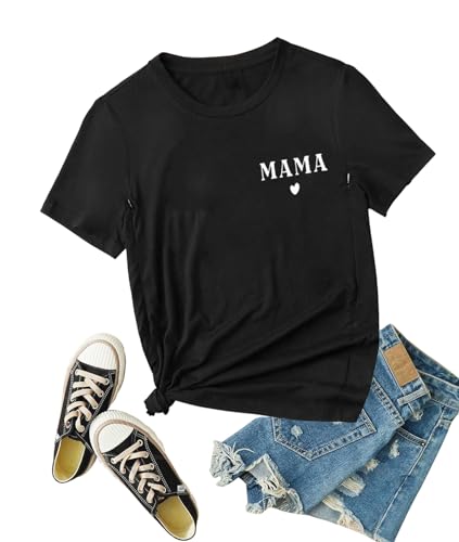 Image of Women Maternity Nursing Shirt Funny Mama Shirt Cute Leopard Heart Graphic Tees Friendly Zip Maternity Breastfeeding Tops