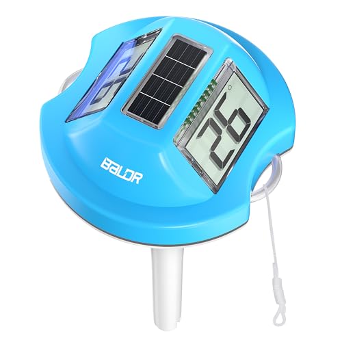 Image of BALDR Pool Thermometer Floating Easy Read, Solar Digital Pool Thermometer with Dual Large Screens, IPX7 Water Temperature Gauge for Inground Above Ground Pools & Spas (Light Blue)