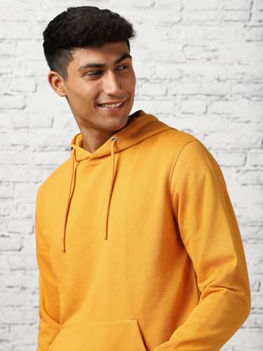 Image of Nobero Hoodies for Man | 280 GSM Rich Cotton Fleece Solid Hooded Full Sleeve Sweatshirt for Man | Stylish Casual Wear Winter Hoodies for Men