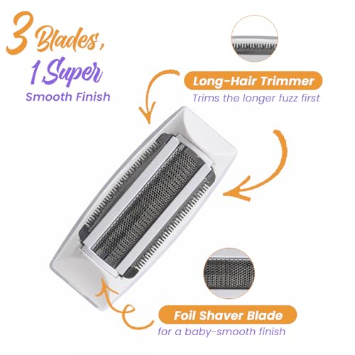 Image of Urban Yog Epilator for Women Full Body | Fuzz Off Mini Electric Trimmer for Woman | Painless Hair Removal | Wet & Dry Use | Pocket-Sized Underarms, Arms, Legs Trimmer | Portable, Rechargeable, Waterproof | 40 Min Runtime