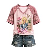 Womens Dolly Shirt Country Music Dolly Graphic Tees RIP Parton Memorial Tops V Neck Short Sleeve Butterfly Vintage Tshirt E-White M