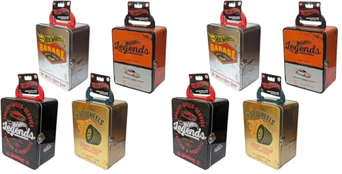 Cefa Toys Maletin metálico Vintage Surtido Hot Wheels, Capacidad para 18 Coches,Almacenamiento y Organizador para coleccionistas y niños. Apto a Partir de 3 años. (Paquete de 2)