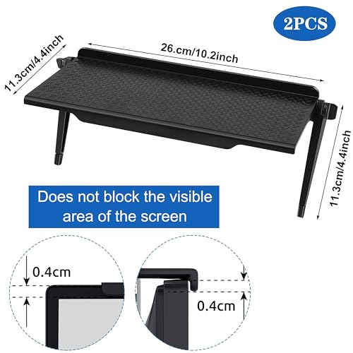 Bildschirm Oberes Regal, 2 Stück Screen Top Shelf, TV Top Regal, Monitor Speicherregal Schweberegale, Einstellbares Bildschirmregal Ablagefach for Media Boxes, Spielekonsole, Router, Fernbedienung