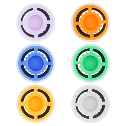 6 PCS Shower Flow Reducer Limiter, GPM 1.2/1.5/1.8/2.0/2.2/2.5 Shower Head Flow Restrictor, Plastic Showerhead Water Saver Pressure Reducer Limiter for Bathroom Toilet Fixed Showers Head 0.63 Inch