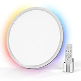 Antree LEDシーリングライト 6畳 3600LM 調光調色 間接光RGB おしゃれ 天井照明器具 極薄型 電気 蛍光灯 雰囲気ライト リモコン付き 6～8畳 寝室/リビング/ダイニング/子供部屋/ゲームルーム適用