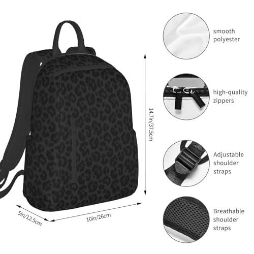 RIMENCH Travel Laptop Backpack Business Anti Theft Dark Gray Black Leopard Cheetah Print Durable Backpack College Computer Bag Gifts For Men & Women4