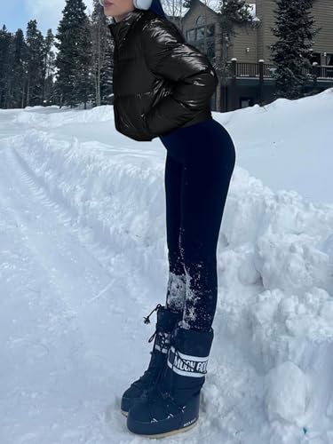 Tankaneo Womens Cropped Shiny Puffer Jacket Lightweight Quilted Stand Collar Winter Warm Down Coat3