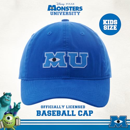 Image of Concept One Unisex Adult Disney Pixar Monsters Inc Monsters University Baseball Cap, Adjustable Dad Hat, Blue