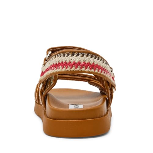 Steve Madden Women's Mona Sandal, Raffia Multi, 8