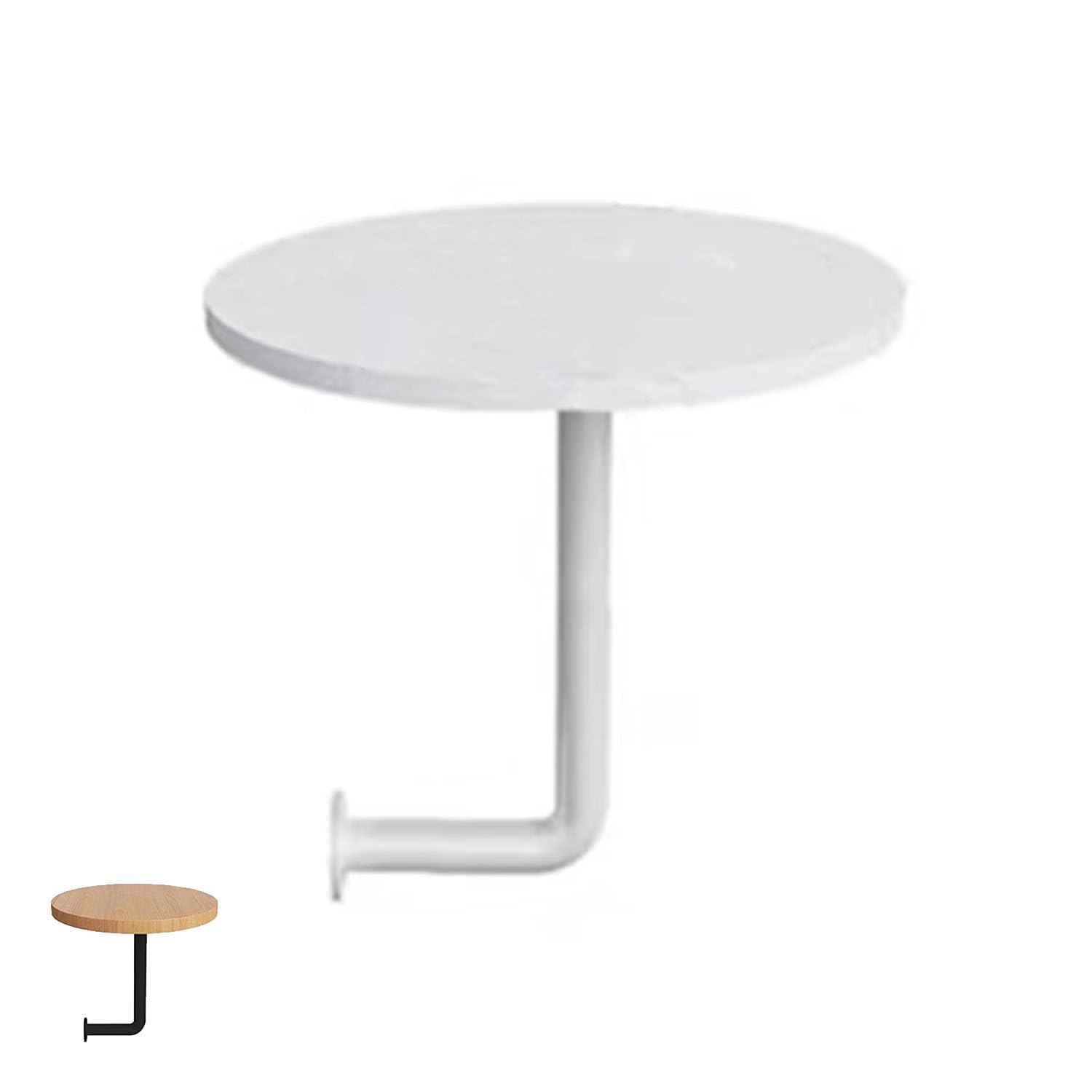 Table ronde murale en bois massif pour café et petit espace