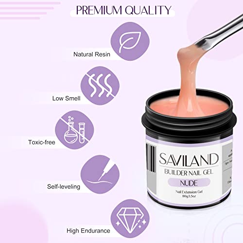 Saviland Nacktes Aufbaugel Für Gelnägel – 100g/3.5oz große Kapazität Nudes Aufbaugel Builder Nagelgel, Hard Gel für Nagelverlängerung, Gel Nägel stärken U V Gel Reparatur Nail Sculpted Art Maniküre - Image 6