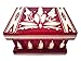 Boîte à bijoux en bois Kaloart avec compartiment caché et clé - Boîte secrète sculptée à la main - Boîte cadeau de rangement pour billets, argent comptant et plus - Petit de 11 cm Taille (Rouge)