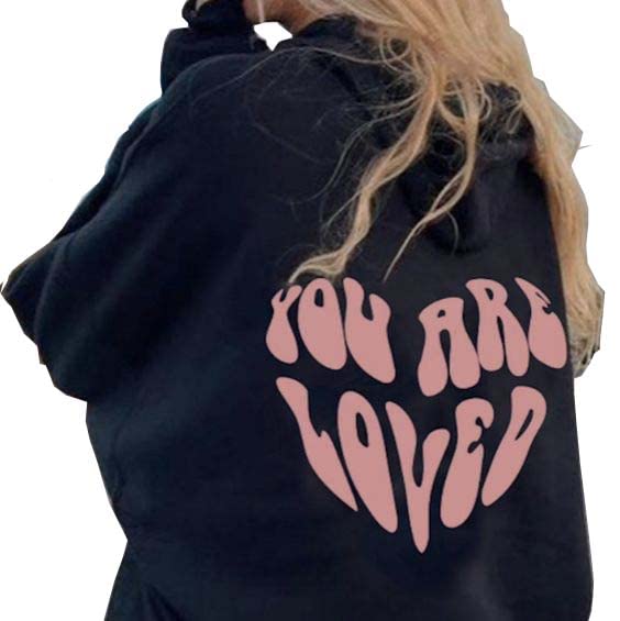 Image of SXV 'You are Loved' Printed Cool Aesthetic Sweatshirt Hoodie
