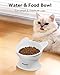 MateeyLife Raised Cat Bowls, Cat Food Bowl Elevated for Kittens & Small Dogs, 15°Tilted Protect Pets' Neck and Anti Vomiting, Whisker Friendly Food & Water Feeding Bowl, 6 oz Each - White