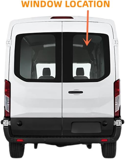 Passenger/Right Side Back Window Glass Clear Color Replacement for Ford Transit 100.8" Mid-Roof 110.2" High-Roof Van 2015-2025